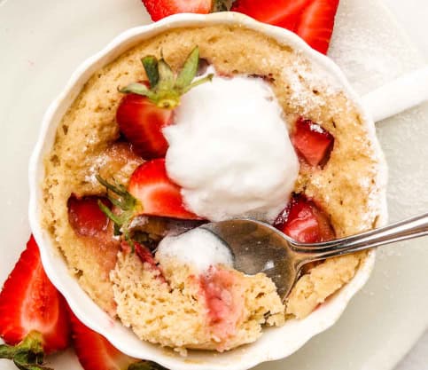 Strawberry Shortcake Mug Cake