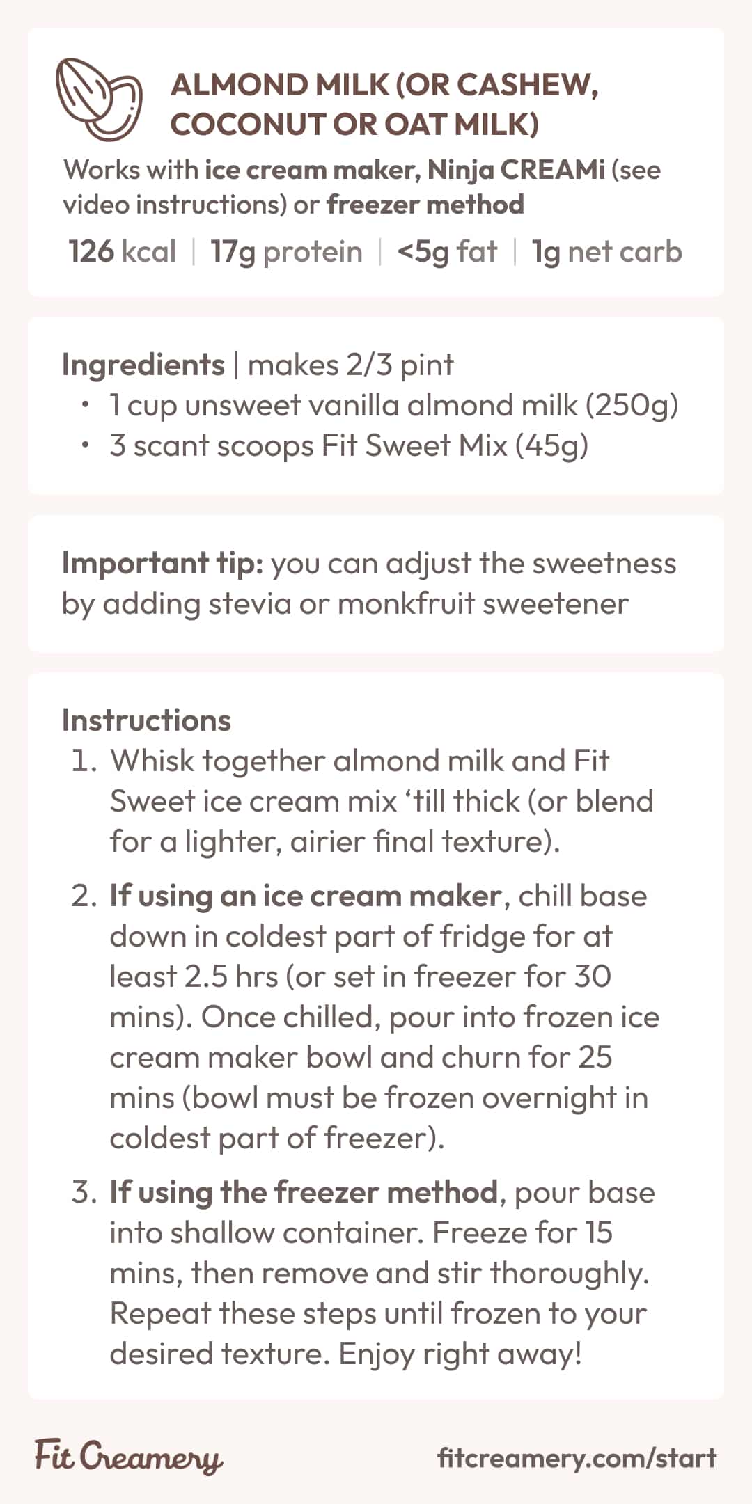plant milk ice cream base recipe card pic