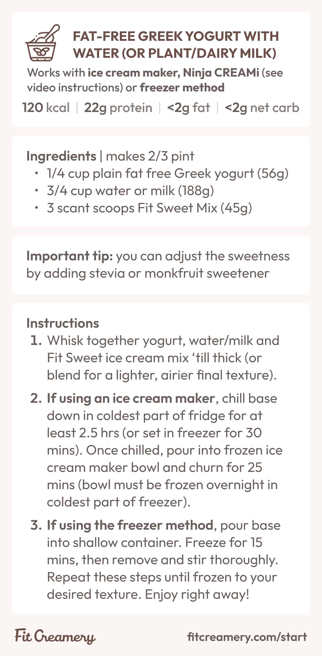 yogurt ice cream base recipe card pic